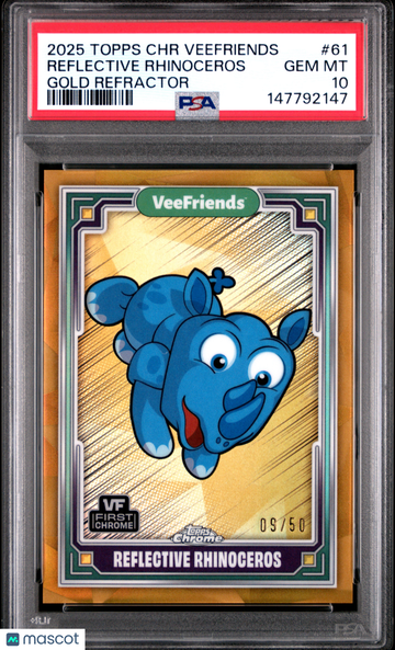 2025 Topps Chrome Veefriends Reflective Rhinoceros #61 Gold Refractor PSA 10