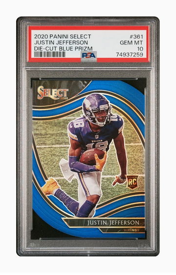 Justin Jefferson Prizm Blue Die Cut PSA 10 Low Pop