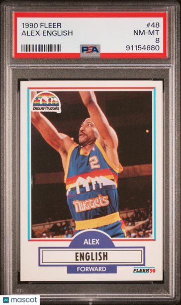 1990 Fleer Alex English #48 PSA 8