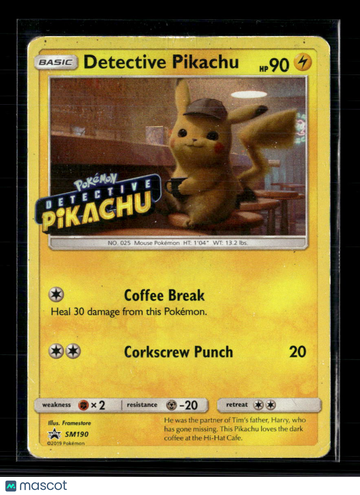 2019 Detective Pikachu Detective Pikachu Holo Black Star Promo #SM190