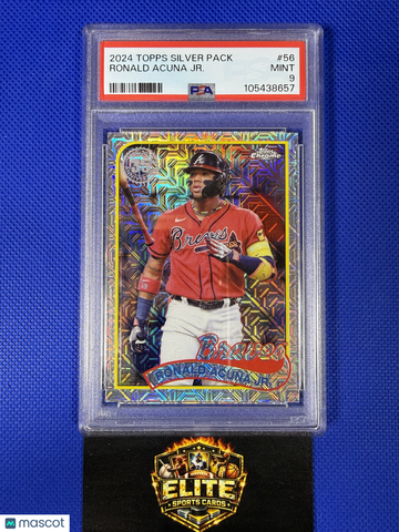 2024 Topps Silver Pack 1989 Chrome Promo Ronald Acuna JR. #56 Mojo Prizm PSA 9