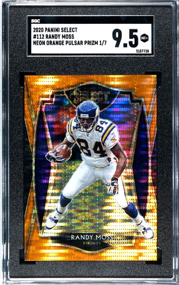 2020 Panini Select Randy Moss Neon Orange Pulsar 1/7