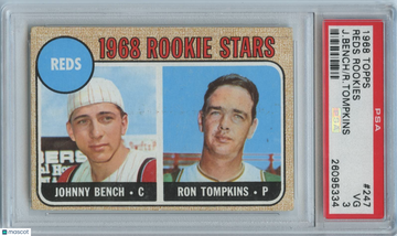 1968 Topps Ron Tompkins Johnny Bench #247 [Base] Rookie Base Set PSA 3