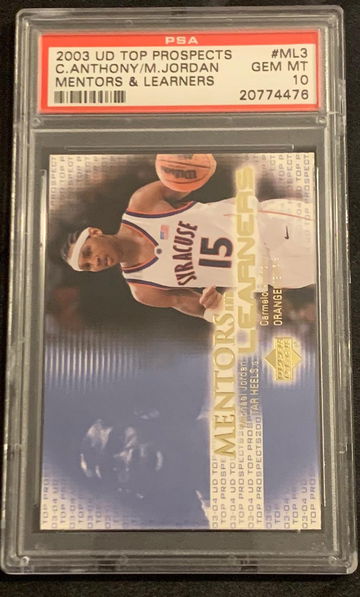 2003 UD Prospects Carmelo Anthony / Michael Jordan PSA 10