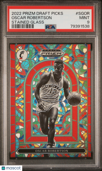 2022-23 Panini Prizm Draft Picks Stained Glass Oscar Robertson #SGOR PSA 9