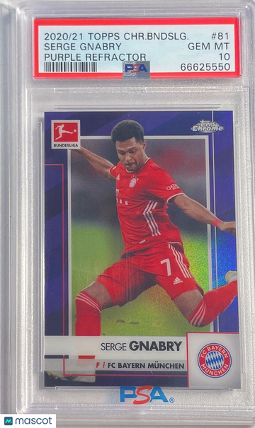 2020 Topps Chrome Bundesliga Serge Gnabry #81 Purple Refractor PSA 10