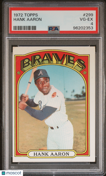 1972 Topps Hank Aaron #299 PSA 4