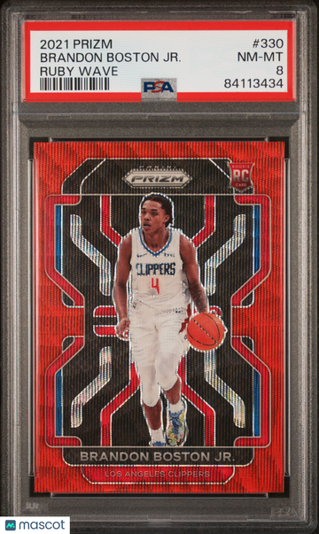 2021 Panini Prizm Brandon Boston JR. #330 Ruby Wave PSA 8