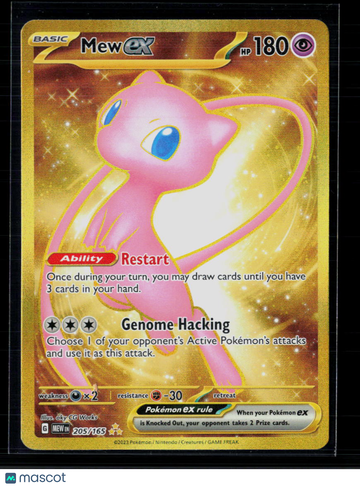 2023 Pokemon Scarlet & Violet 151 Mew EX Secret Rare Holo Trading Card #205/165