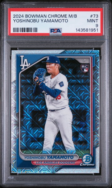 2024 Bowman Chrome Mega Box Yoshinobu Yamamoto #73 PSA 9