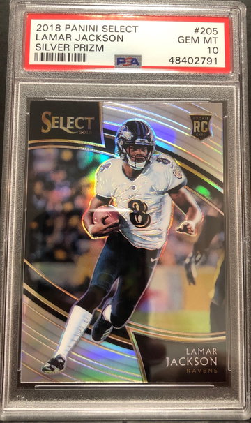 2018 Select Lamar Jackson Field Level silver (from HKG 14-21 days shipping)