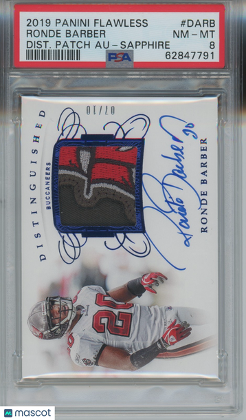 2019 Panini Flawless Ronde Barber #DARB Dist. Sapphire PSA 8 Panini Authentic