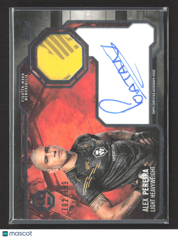 2025 Topps Knockout UFC Alex Pereira #KAR-AP /199 Fighter-Worn Memorabilia Knockout Autograph Relics Card