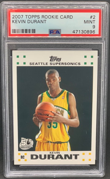 Kevin Durant 2007 Topps #2 Rookie PSA 9