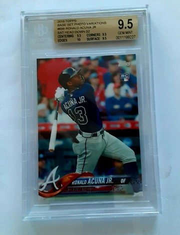 2018 Topps Ronald Acuna BAT DOWN BGS 9.5 TRUE GEM #698 RC