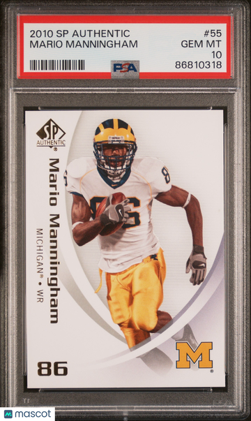 2010 Sp Authentic Mario Manningham #55 PSA 10