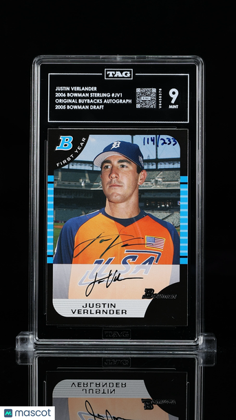 2006 Bowman Sterling Justin Verlander #JV1 2005 Bowman Draft TAG 9