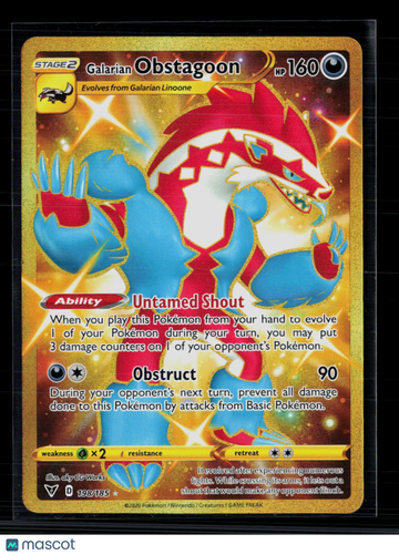 Pokemon 2020 Vivid Voltage Galarian Obstagoon SR UR #198/185