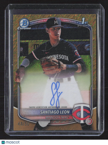 2025 Bowman Chrome Santiago Leon #CPA-SL Yellow Refractor /50