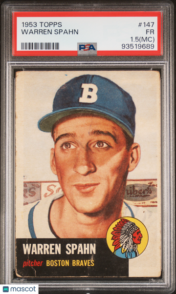 1953 Topps Warren Spahn #147 MC PSA 1.5