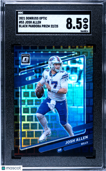 2021 Donruss Optic Josh Allen #53 Black Pandora Prizm SGC 8.5