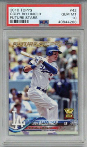 2018 TOPPS #42 FUTURE STARS CODY BELLINGER BASEBALL CARD DODGERS PSA 10 GEM MINT