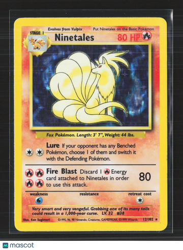 1999 Base Set Ninetales Holo Rare #12/102