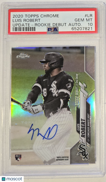 2020 Topps Chrome Update Rookie Debut Autographs Luis Robert #LR Autograph PSA 10