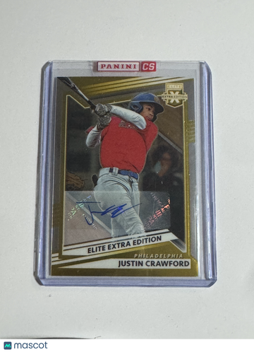 2022 Panini Elite Extra Edition Justin Crawford #17 Gold /49 Short Print Nicely Centered Mint Parallel/Variety Rookie Ba