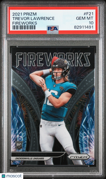 2021 Panini Prizm Fireworks Trevor Lawrence #F21 Rookie PSA 10