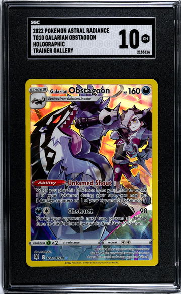 2022 Pokemon Astral Radiance #TG10 Galarian Obstagoon Holographic Trainer Gallery SGC 10