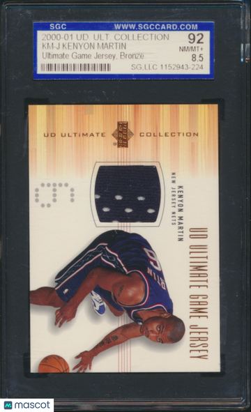 2000 Upper Deck Ultimate Collection Kenyon Martin #KM-J Game Jersey Bronze SGC 8.5