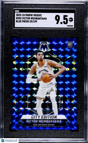 2023 Panini Mosaic Victor Wembanyama #282 Blue Prizm 199 SGC 9.5