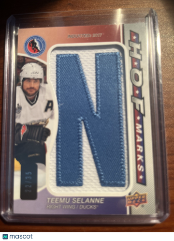 2023-24 Upper Deck SP Game Used Teemu Selanne Patch Letter Upper Deck