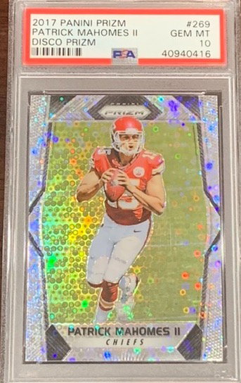 2017 Prizm Patrick Mahomes Disco PSA 10