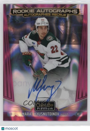 2024-25 O-Pee-Chee Platinum - Rookie Autographs - Pink Magma Marat Khusnutdinov #R-MK Pink Magma Rookie