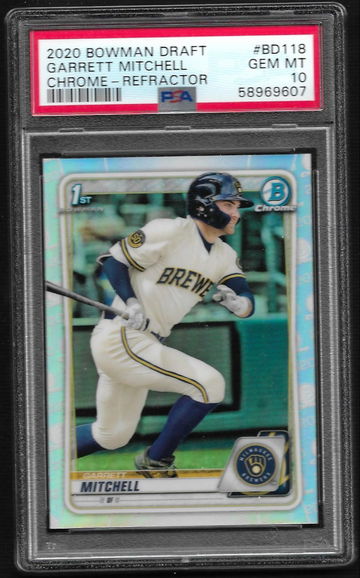 2020 Bowman Chrome Draft Garret Mitchell Refractor PSA 10 Gem-Mint