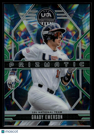 2026 Panini Stars & Stripes Prizm USA Baseball Grady Emerson #3 Prizmatic Silver Prizm