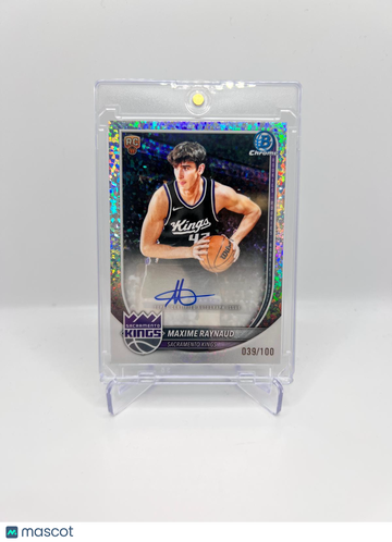 2025 BASKETBALL MAXIME RAYNAUD MINI DIAMOND REFRACTOR AUTO /100 RC