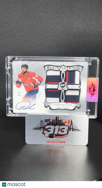 2023-24 Upper Deck The Cup Foundations Tom Wilson Autographed NHL Trading Card Quad Patch 3/5