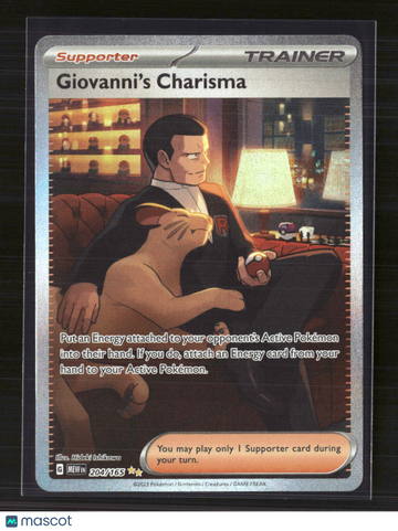 2023 Scarlet & Violet 151 Giovanni's Charisma Holo Secret Rare SAR #204/165