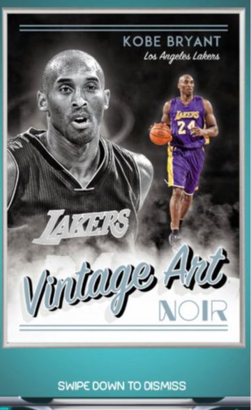 Panini Dunk Noir Vintage Art Kobe Bryant