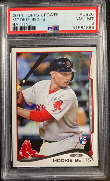2014 Topps Update #US26 Mookie Betts Batting PSA 9