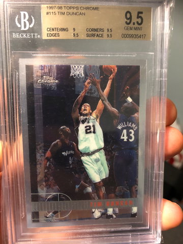 Tim Duncan 1997 Topps Chrome BGS 9.5