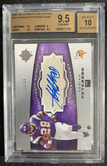 2007 Upper Deck Ultimate Collection - Adrian Peterson - RC /99 - BGS 9.5/10 - Pop 5