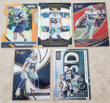 Leighton Vander Esch RC LOT 2018 Prizm Orange Die Cut /249 Select Silver Red Disco /49