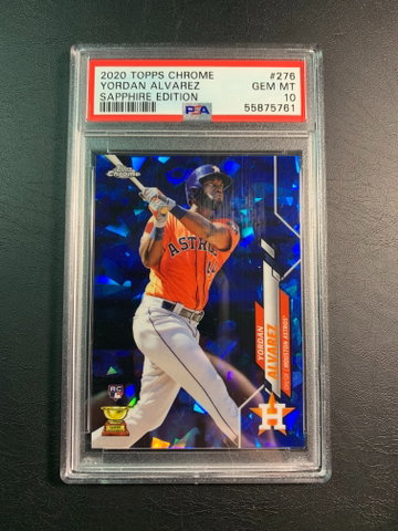 Yordan Alvarez 2020 Topps Chrome Sapphire Blue Refractor Rookie.