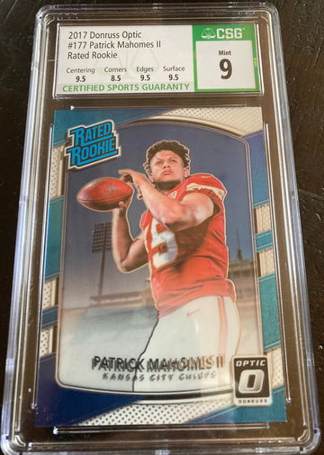 2017 Donruss Optic Patrick Mahomes III Rated Rookie CSG 9 (3 9.5's & 1 8.5)