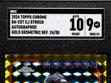 2024 Topps Chrome CJ Stroud #BA-CST Autograph Gold Geometric Refractor SGC 9 Auto 10