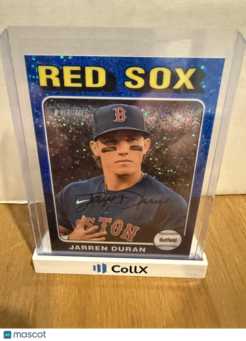 2024 Topps Heritage Jarren Duran #83 Chrome Blue Sparkle Refractor